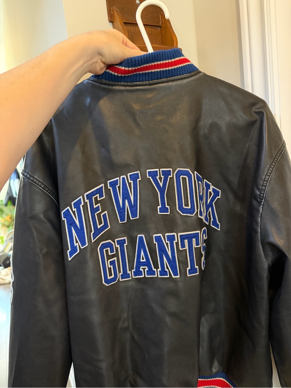 ZARA x NFL New York Giants Faux Leather Bomber Jacket - NWT / XL - Picture 8 of 10